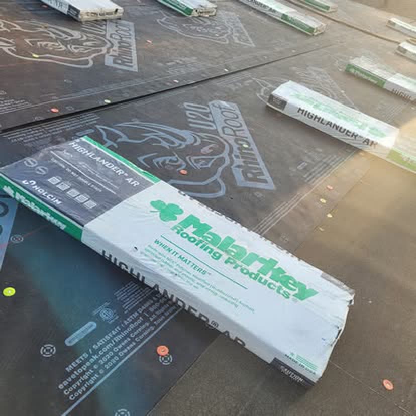 Malarkey underlayment down, shingles next